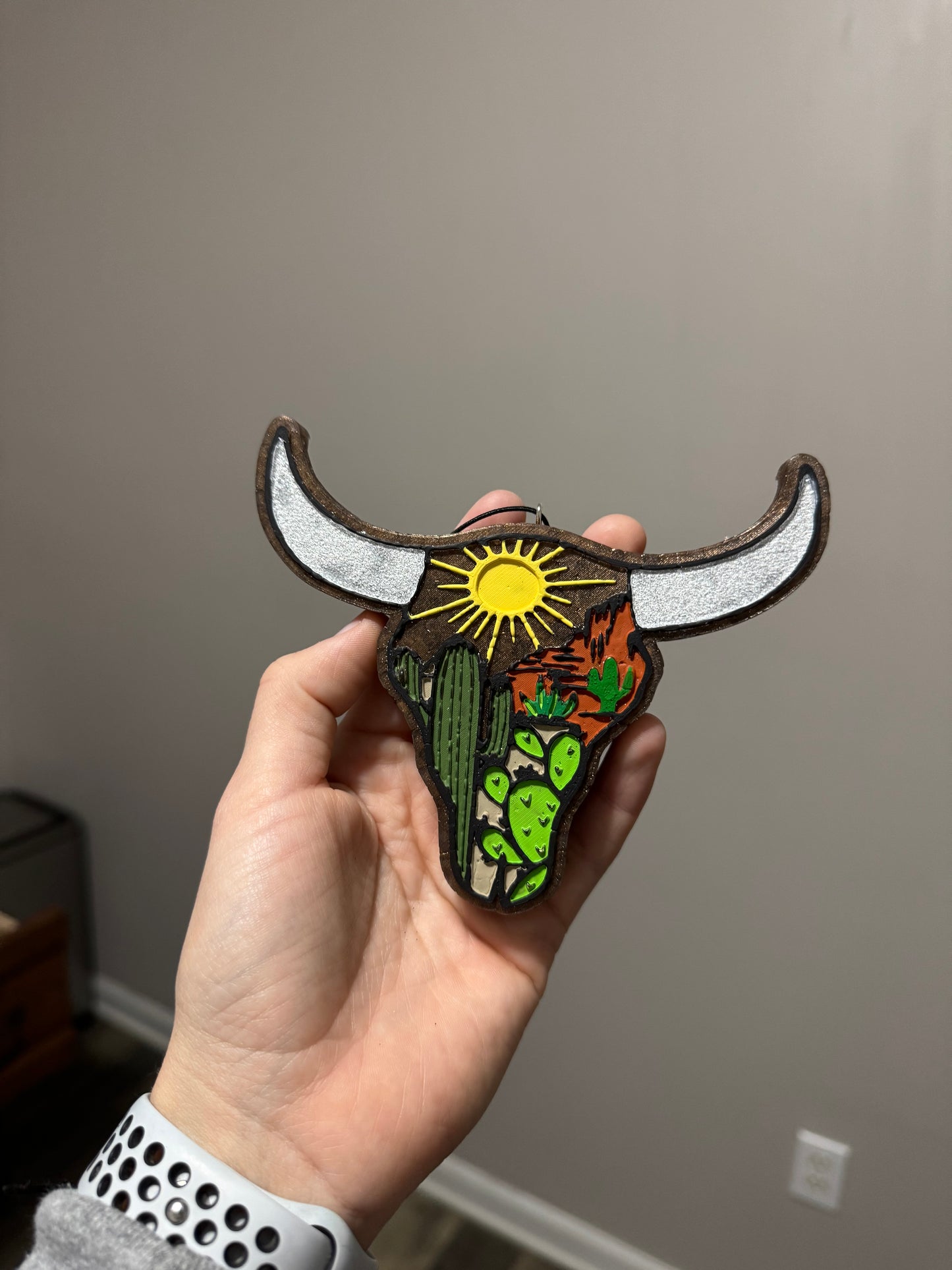 Desert Bull Skull Car Freshie