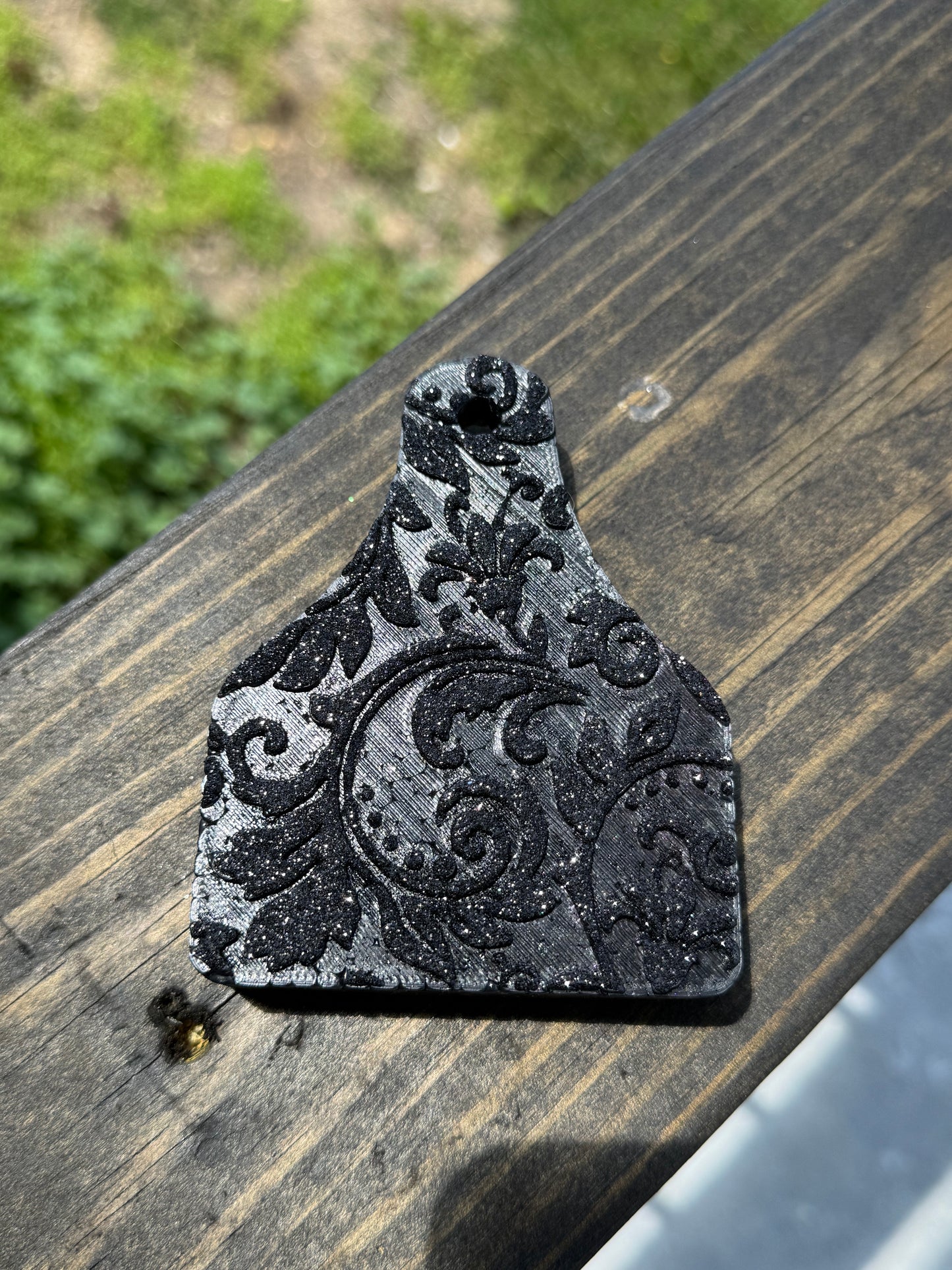 Tooled Cow Tag Car Freshie