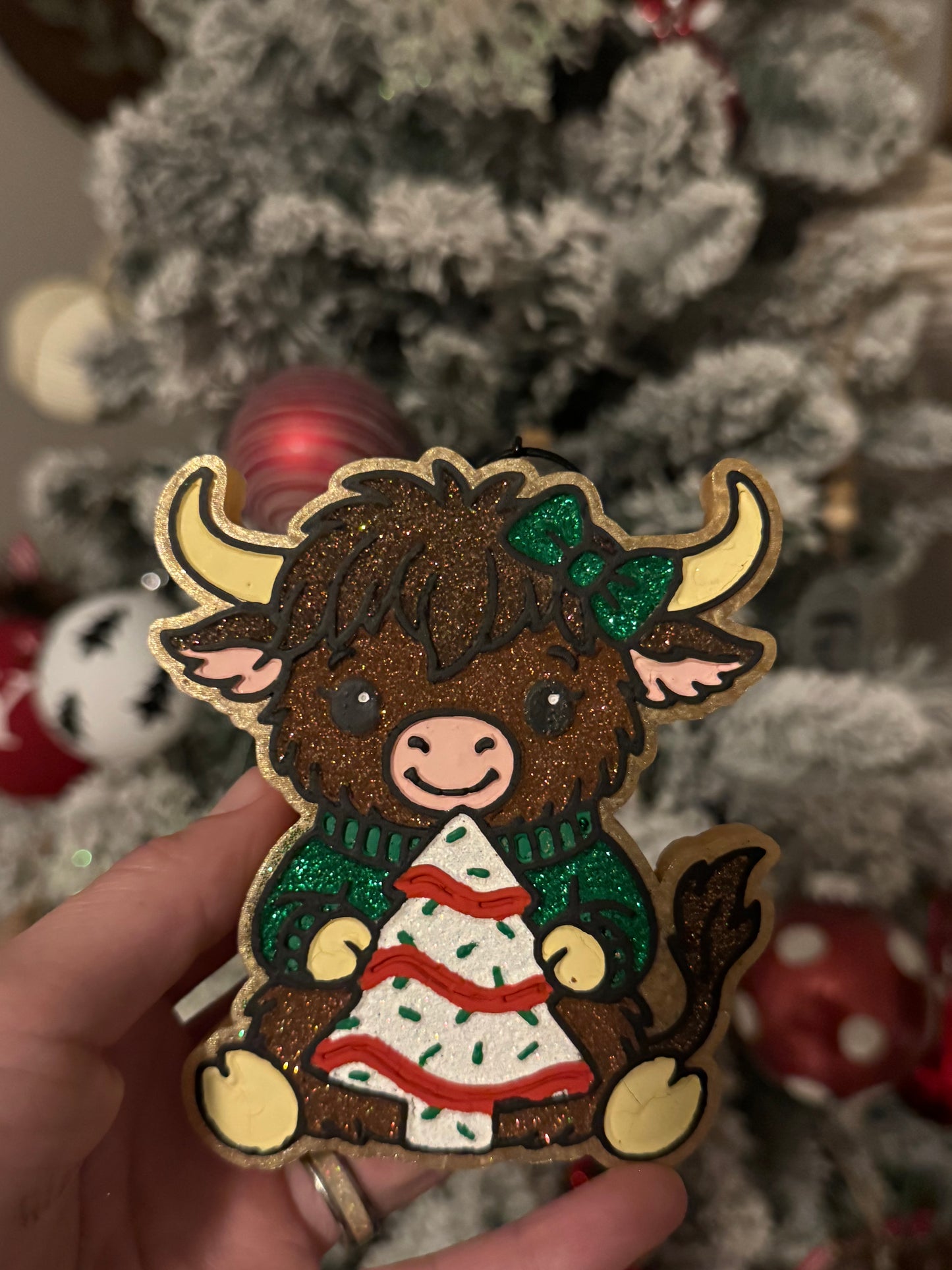 Christmas Cake Cow Car Freshie