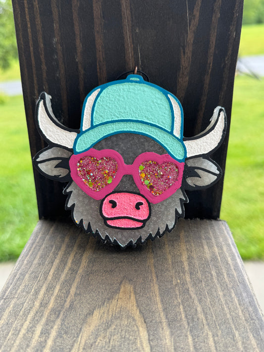 Summer Lovin’ Highland Cow Car Freshie