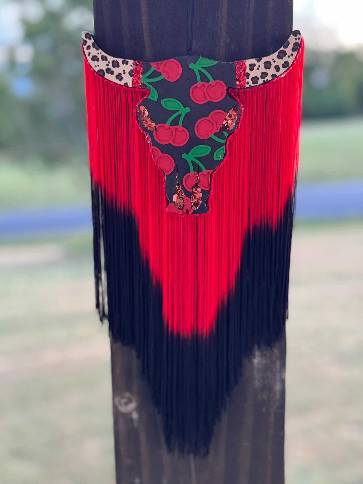 Cherry Bull Skull Car Freshie