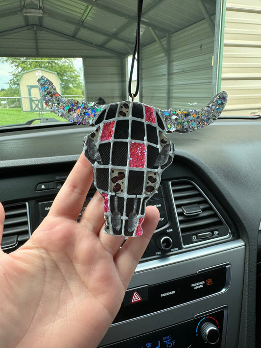 Disco Bull Skull Car Freshie