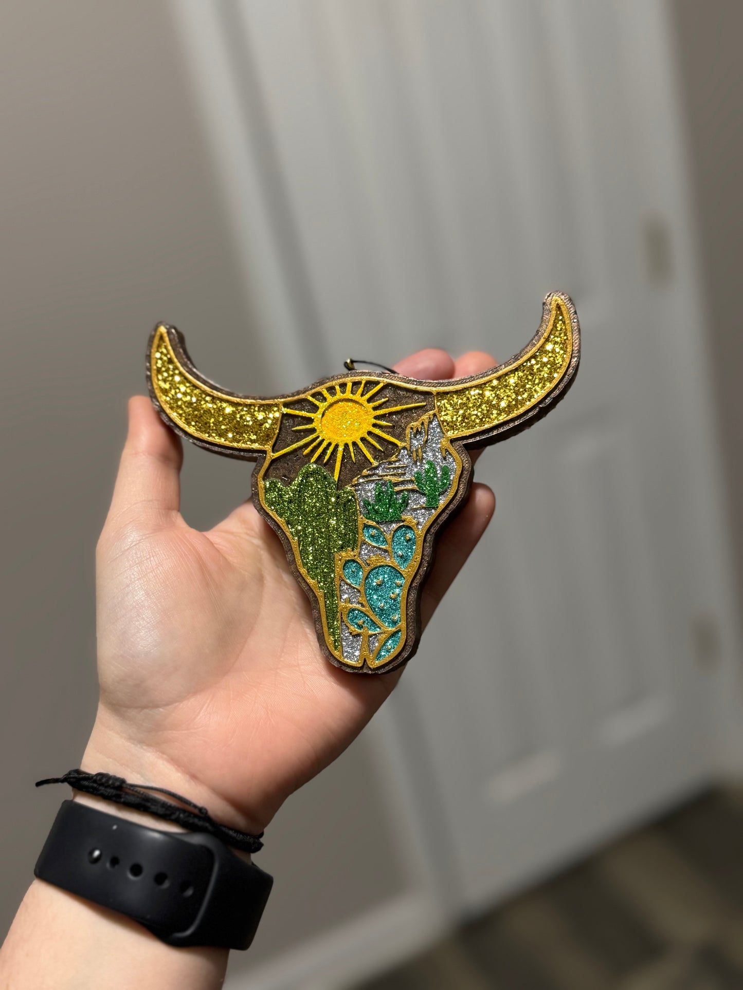 Desert Bull Skull Car Freshie