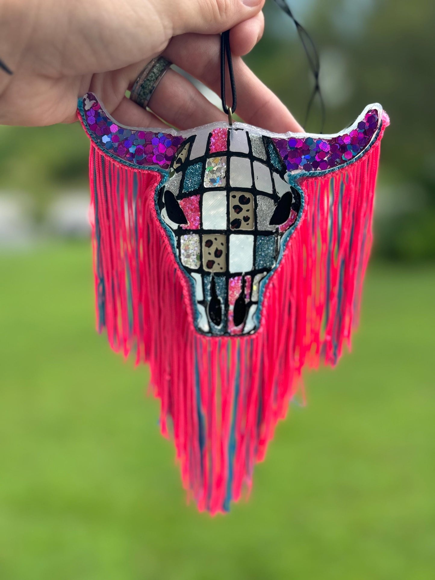 Disco Bull Skull Car Freshie