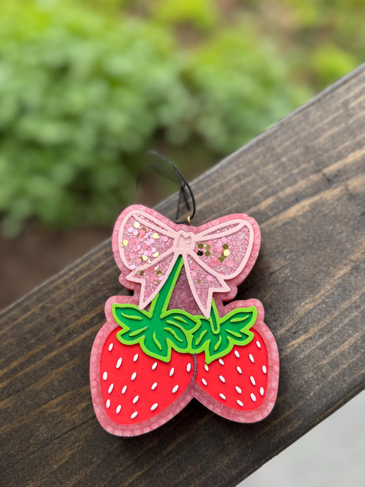 Coquette Strawberries Car Freshie
