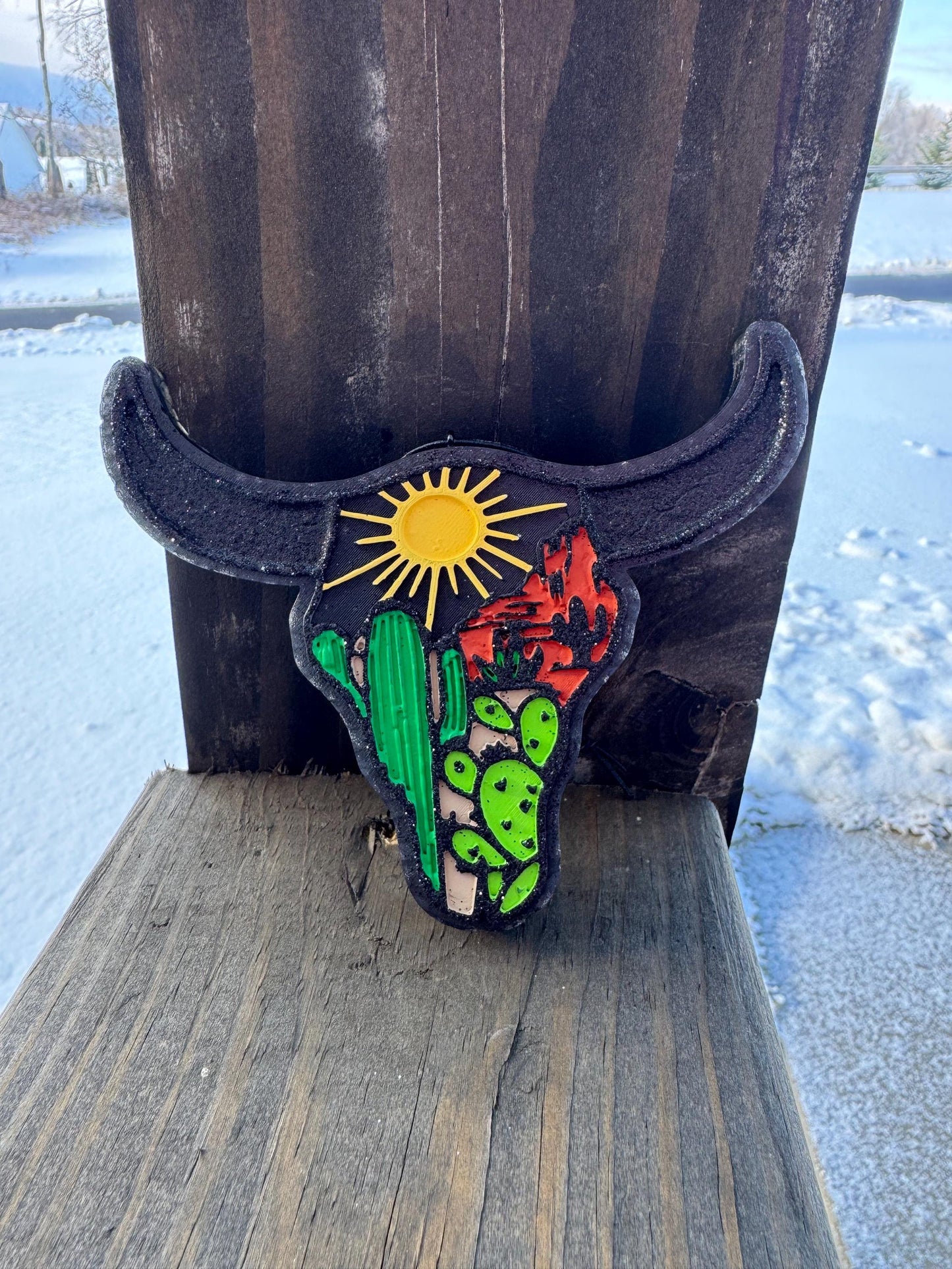 Desert Bull Skull Car Freshie