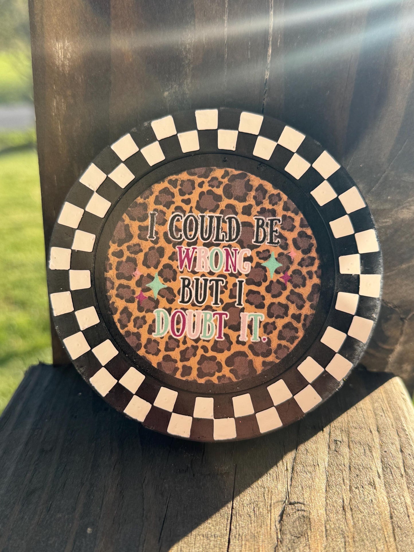 Checkered Circle Car Freshie