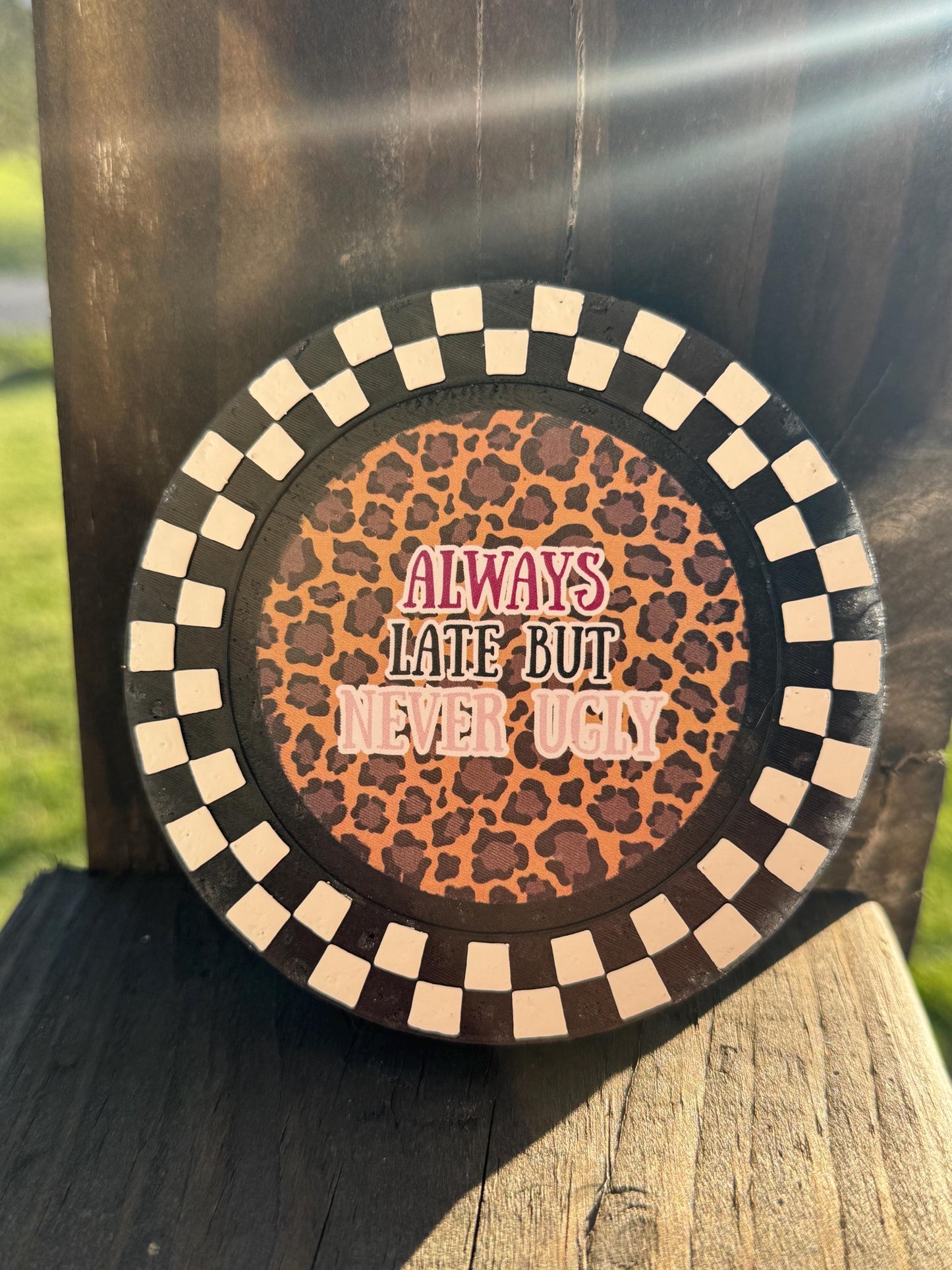 Checkered Circle Car Freshie