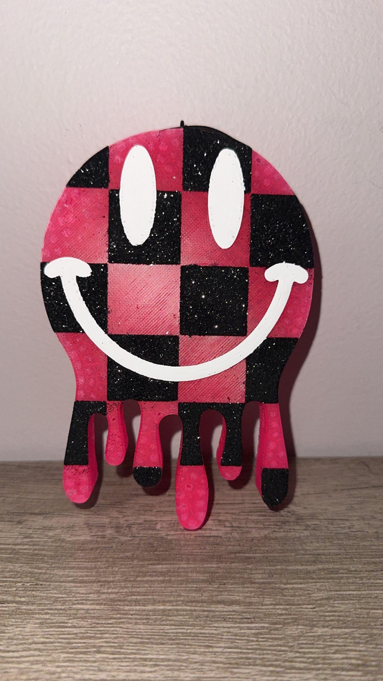 Checkered Smiley Car Freshie