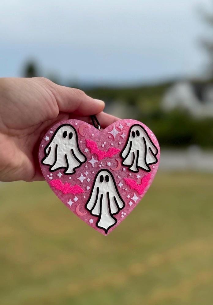 Ghost Heart Car Freshie