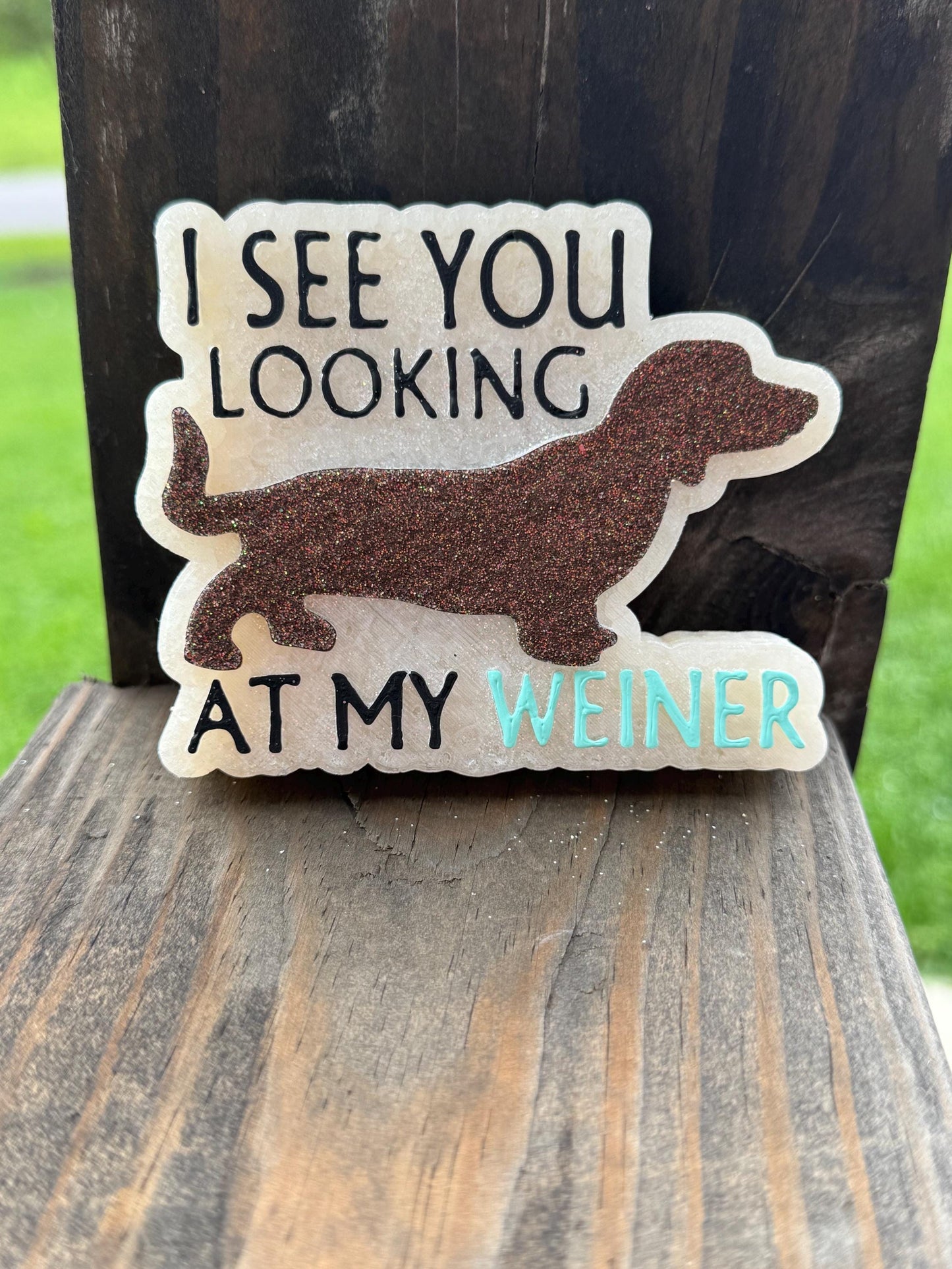 Looking At My Weiner Car Freshie