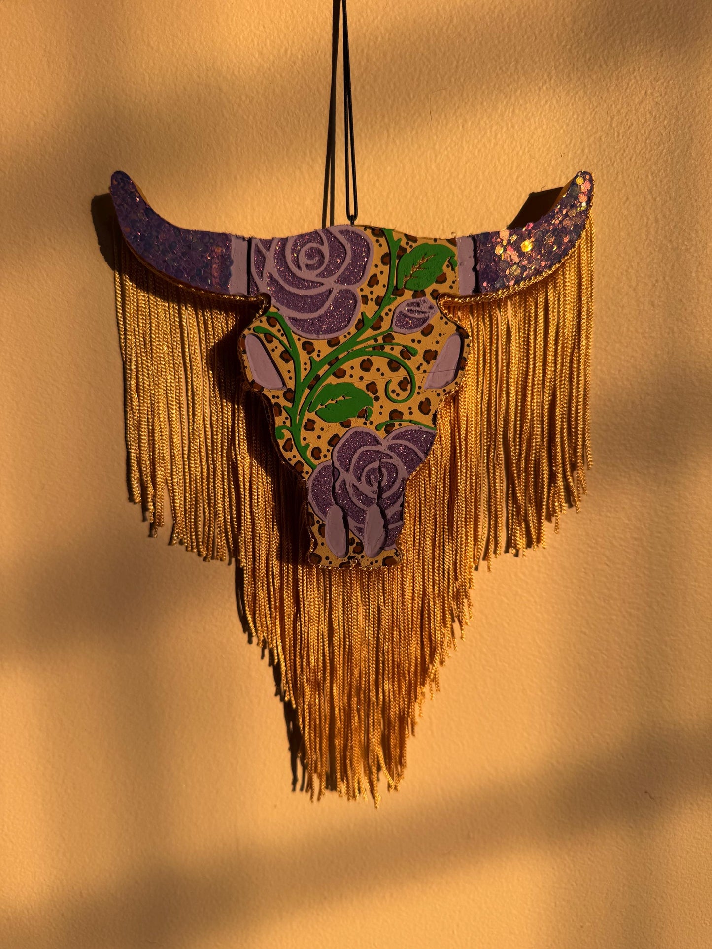 Rose Bull Skull Car Freshie
