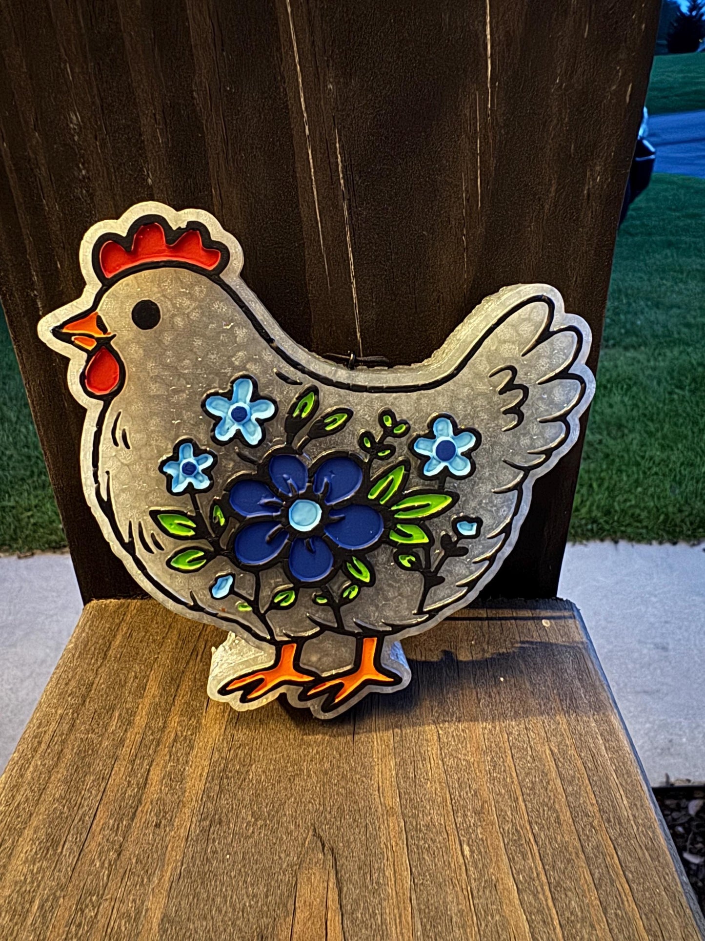 Floral Chicken Car Freshie